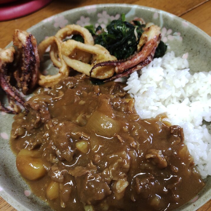 カレーに添えるイカリング